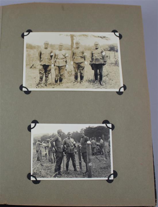 A collection of Japanese WWII military photographs, 11 x 9 cm